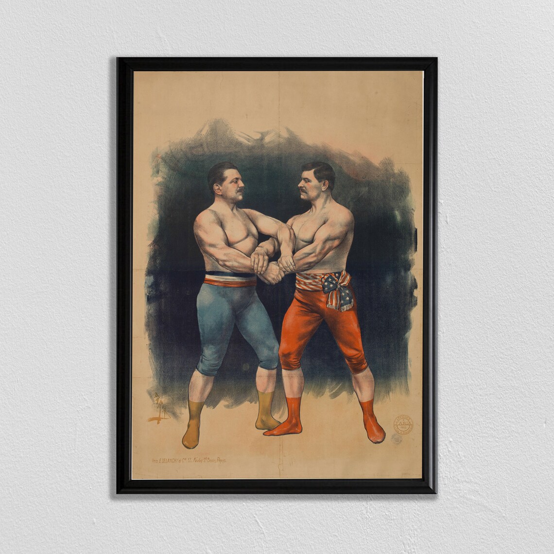Vintage Wrestling Poster, Retro Sports Art Print
