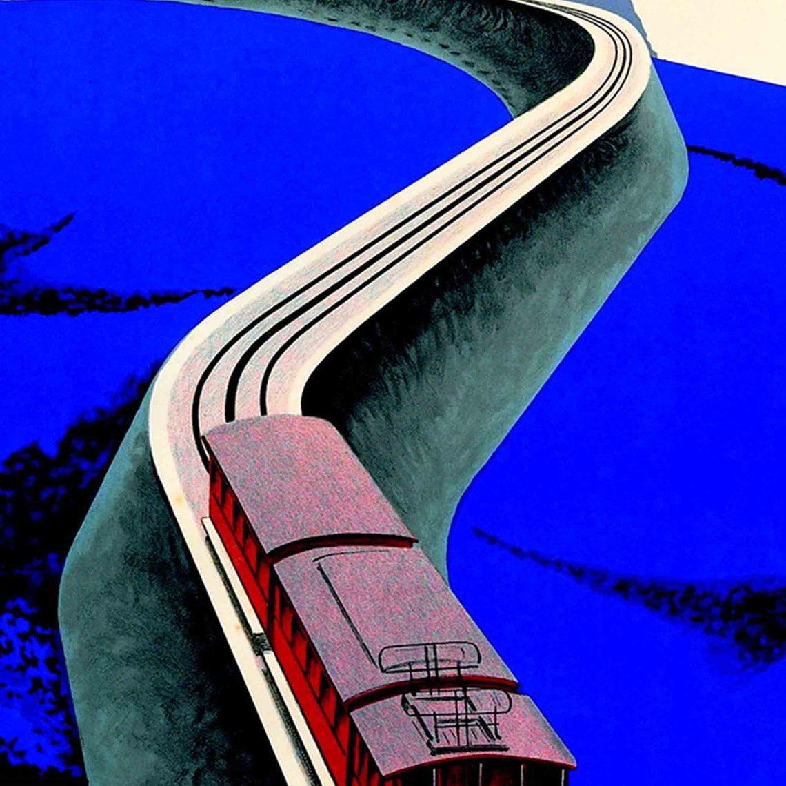 Zermatt Gornergrat Schweiz Monte Rosa Railway Vintage Travel Poster - Image 2