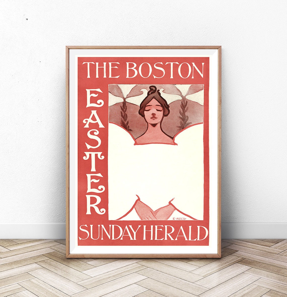 Ethel Reed Boston Easter Sunday Herald Art Nouveau Lady Poster