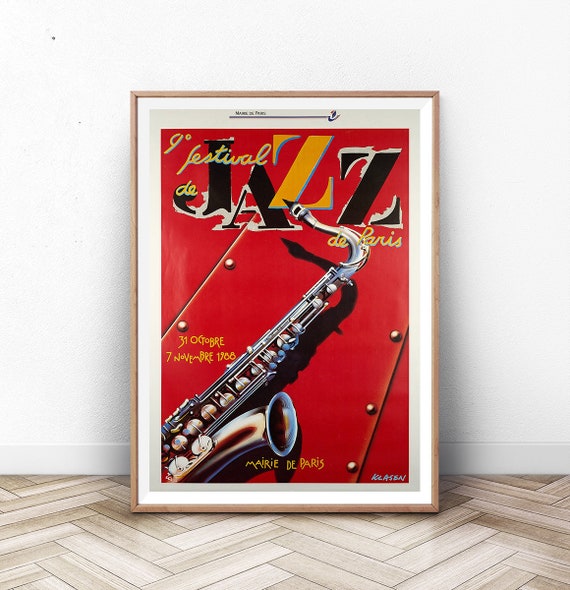 Jazz Museum Exhibition Poster Modern Wall Art Mid Century Modern Art Print Museum Print Paris Wall Art Paris Print