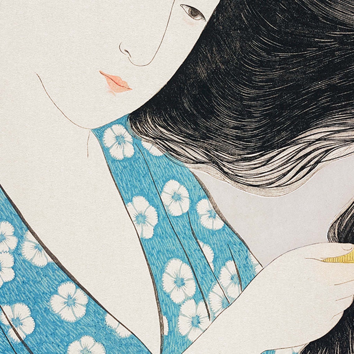 Japanese Vintage Woodblock Print Japanese Print Japan Wall Art Japanese Art Japanese Art Japanese Poster Yokugo No Onna By Goy Hashiguchi - Image 2