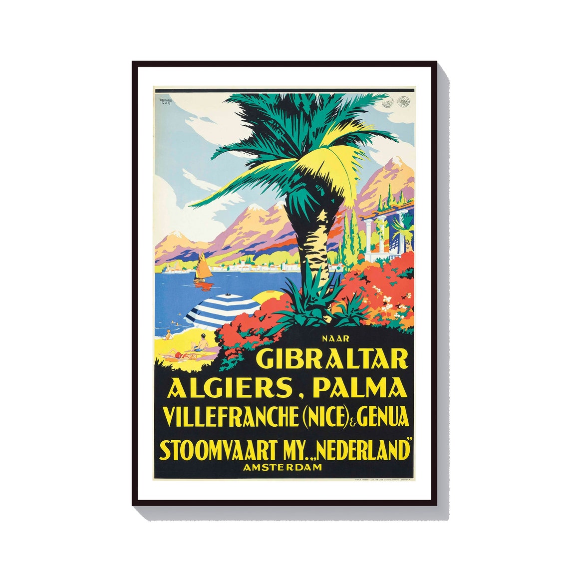 Stoomvaart Maatschappij Nederland Cruise Mediterranean Travel Poster