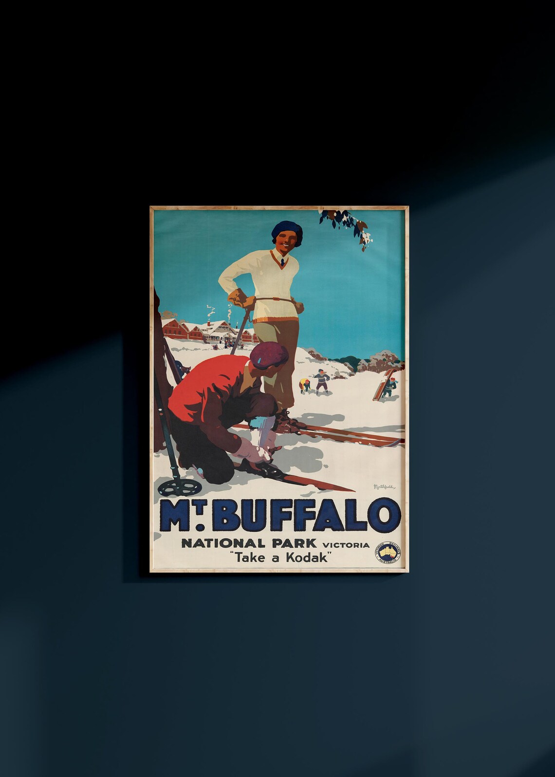 Mt Buffalo National Park Victoria Vintage Skiers Take a Kodak Travel Poster - Image 2