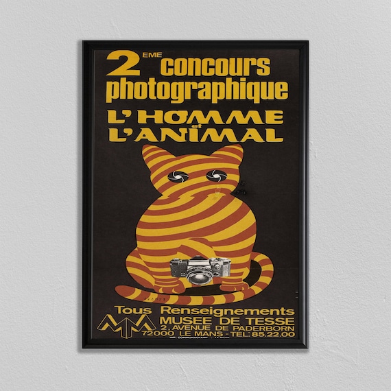2eme Concours Photographique L'Homme et l'Animal Cat Camera Poster