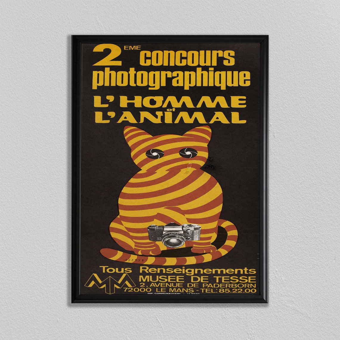 2eme Concours Photographique L'Homme et l'Animal Cat Camera Poster