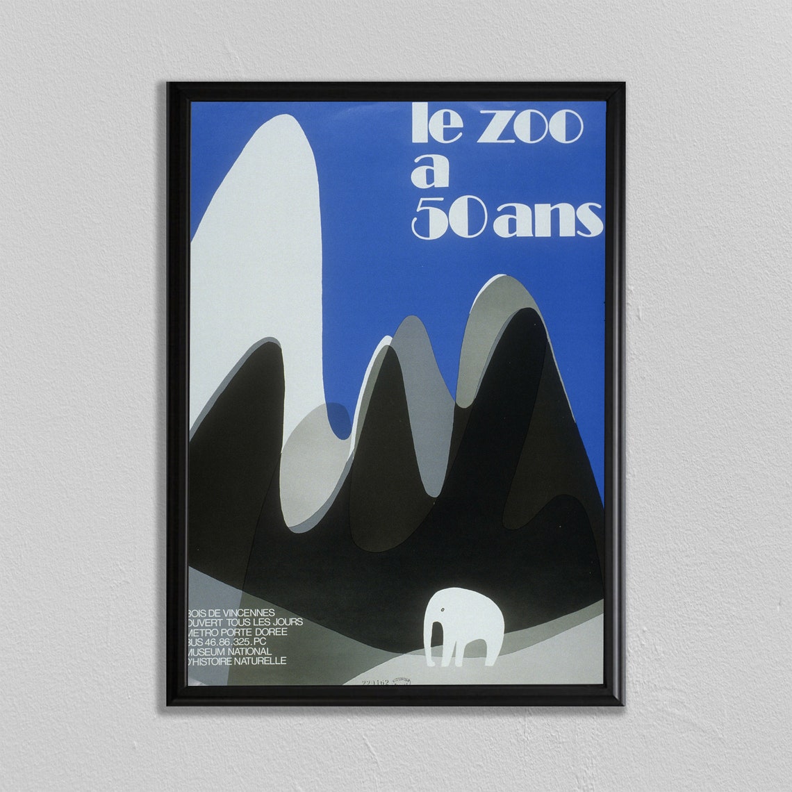 Le Zoo A 50 Ans Paris Elephant Minimalist French Vintage Poster
