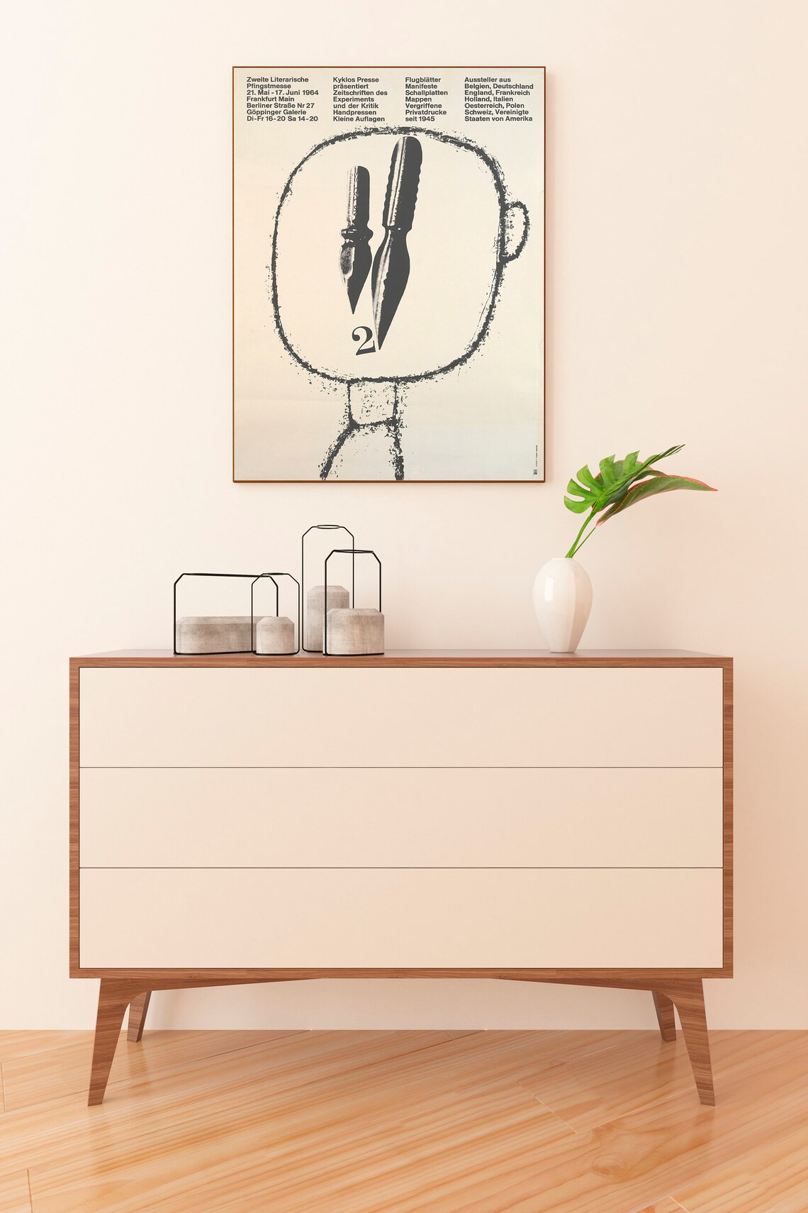 German Vintage Exhibition Poster, Mid-Century Art Print - Image 2