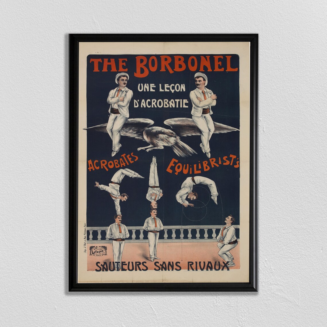 Acrobat Circus Poster, Vintage Nursery Decor Art Print