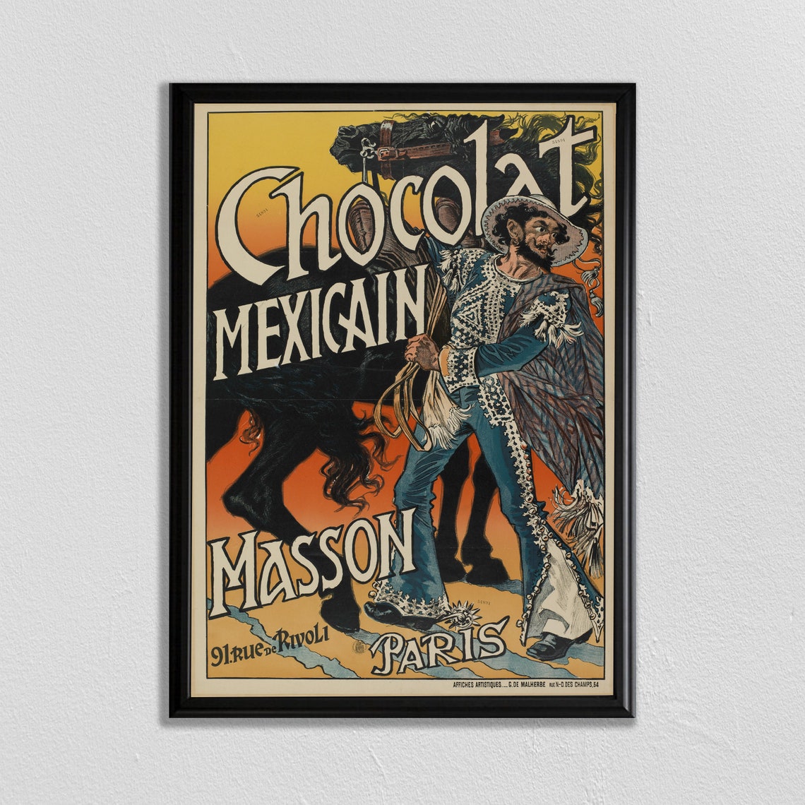 Chocolat Mexicain Masson Paris Vintage French Advertising Poster Art