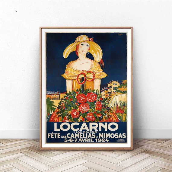 Locarno Poster Fetes Des Camelias Et Mimosas Flower Exhibition Poster Floral Art