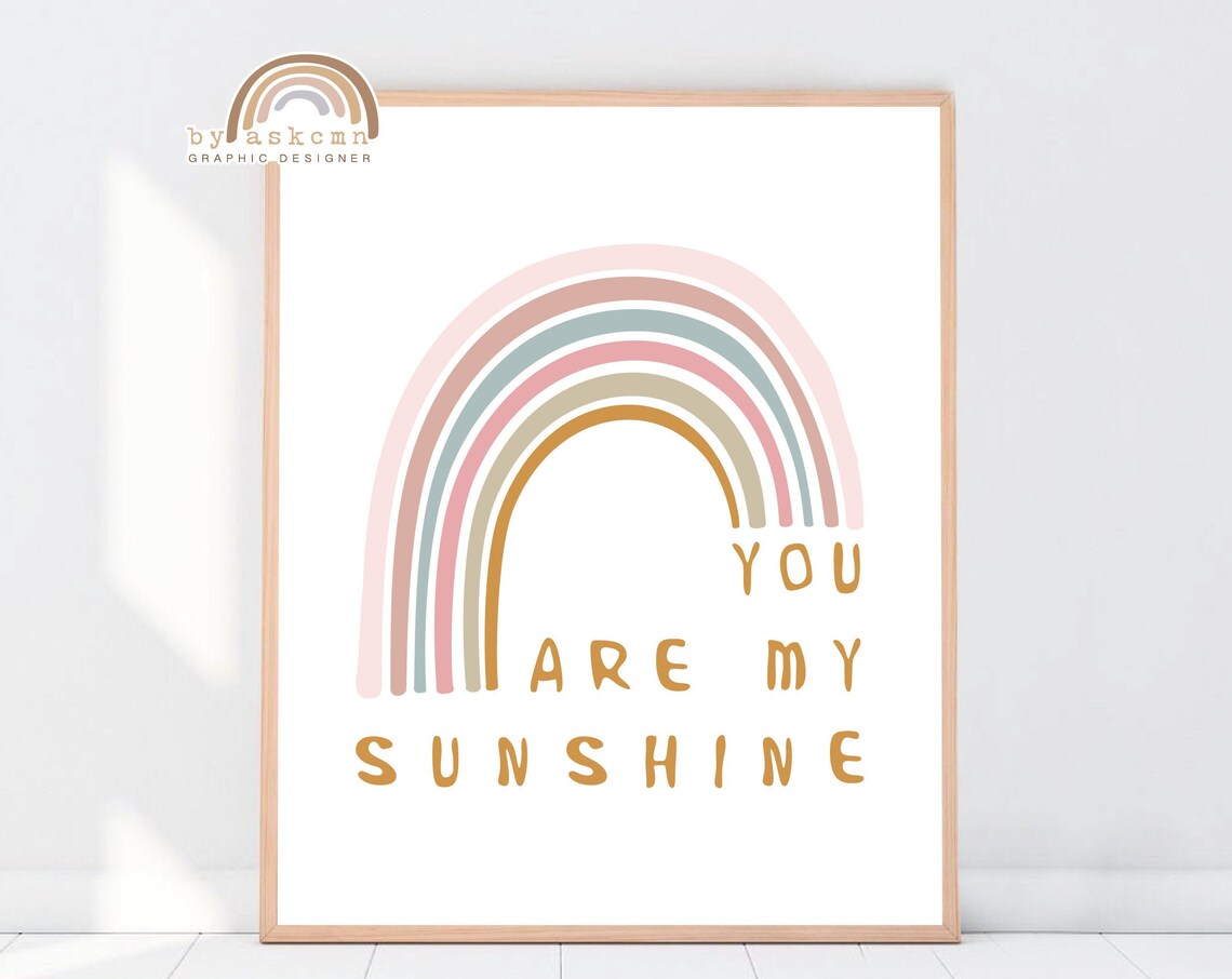 You Are My Sunshine Boho Nursery Print Rainbow Poster Living Room Art Print Baby Room Poster Birthday Gift Poster Nursery Print Art - Image 5