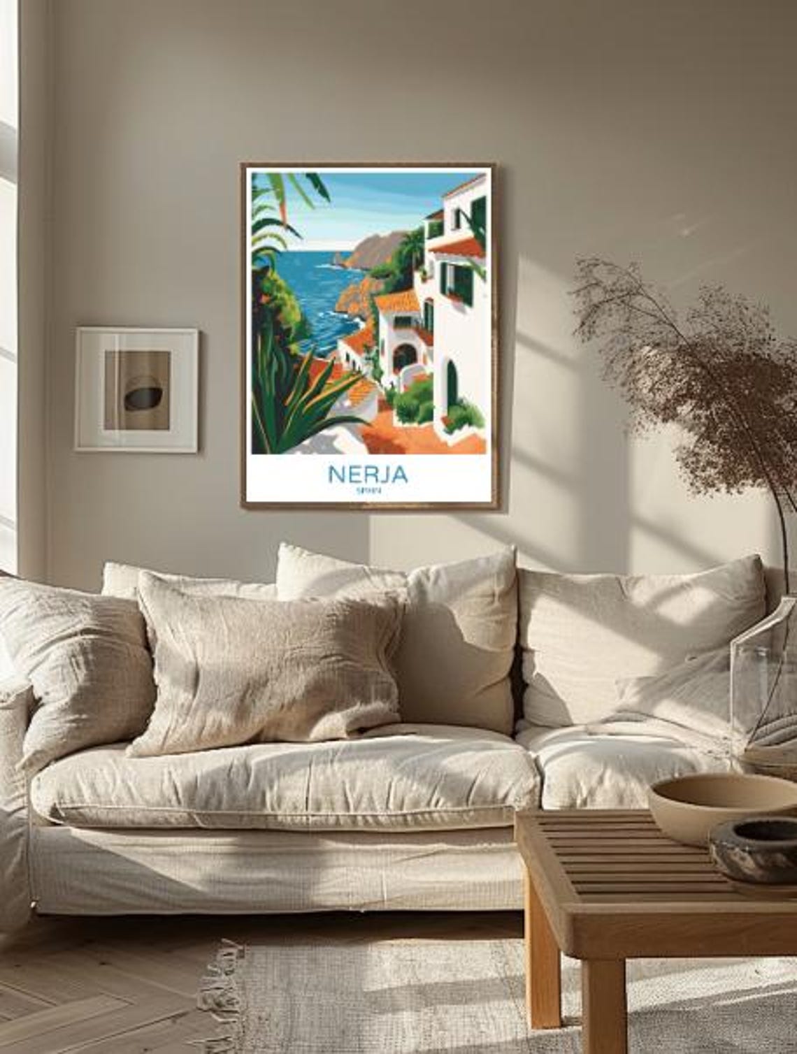 Nerja Spain Whitewashed Coastal Village Cliffside View Poster - Image 2