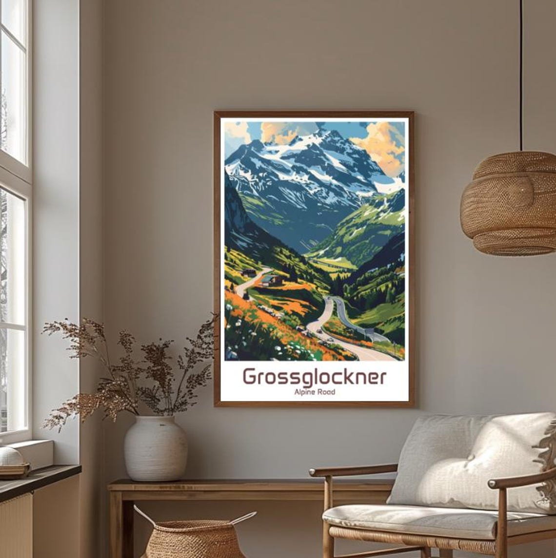 Grossglockner Alpine Road Austria Snowy Peaks Vintage Travel Poster - Image 4