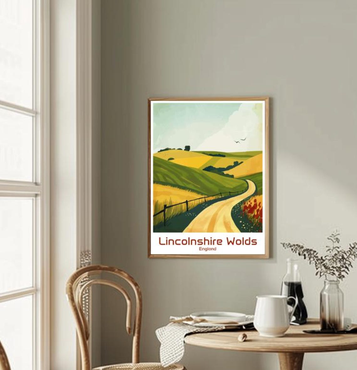 Lincolnshire Wolds England Countryside Road Landscape Poster - Image 2