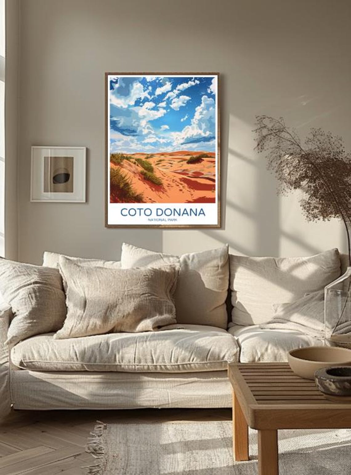 Coto Doñana Orange Sand Dunes Under Dramatic Sky Travel Poster - Image 3