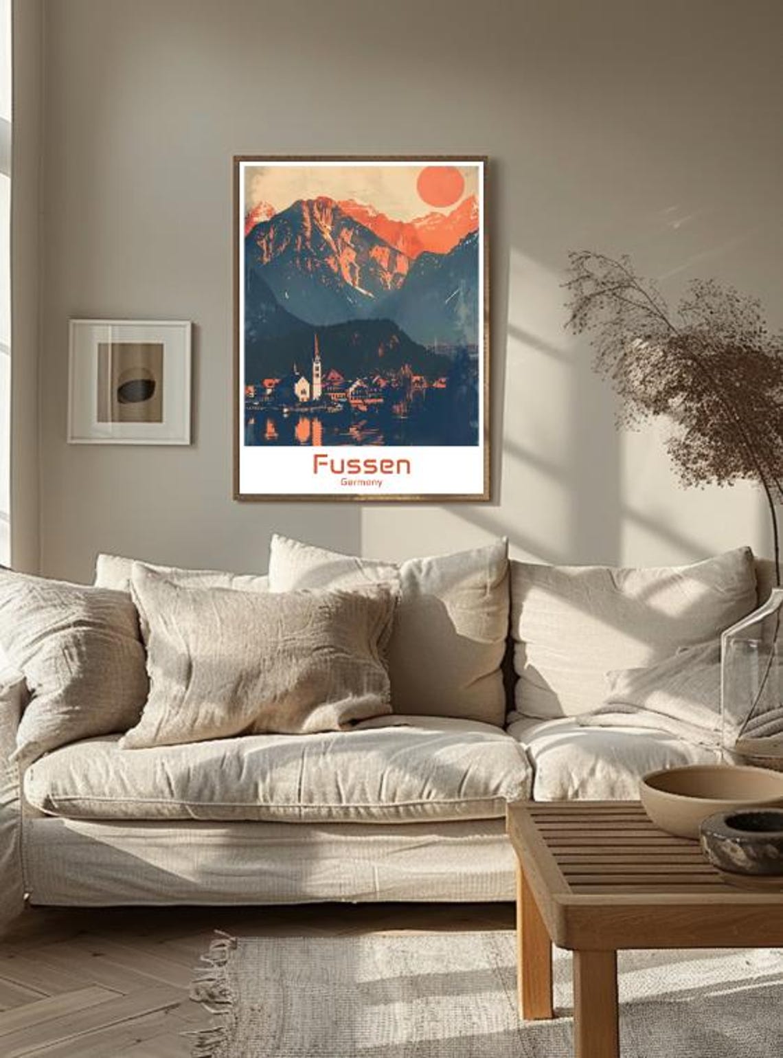 Fussen Germany Alpine Lake Sunset Bavarian Town Panorama Poster - Image 3