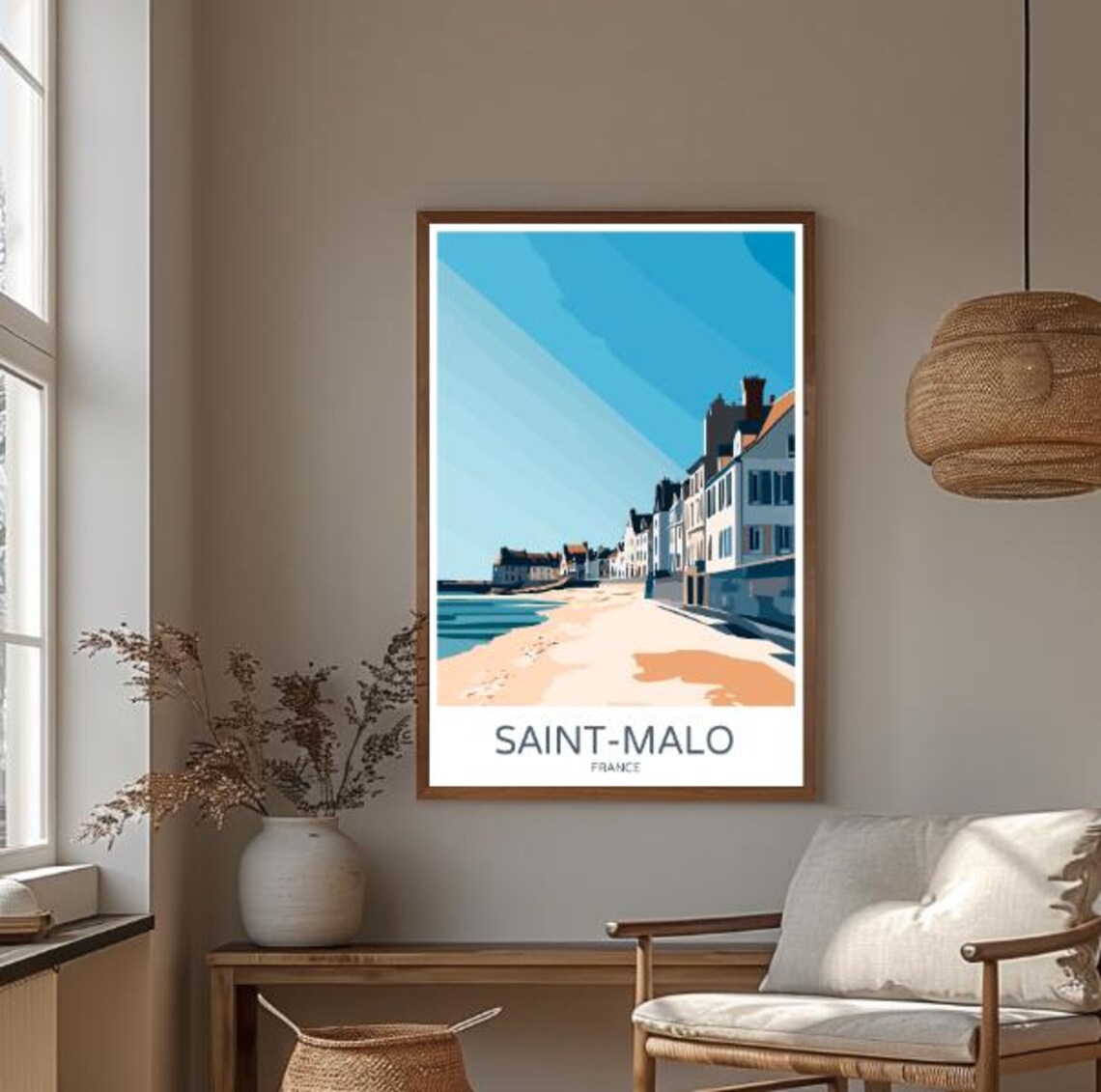 Saint Malo France Travel Poster Historic Coastal City Wall Art French Seaside Print Brittany Beach Decor - Image 3