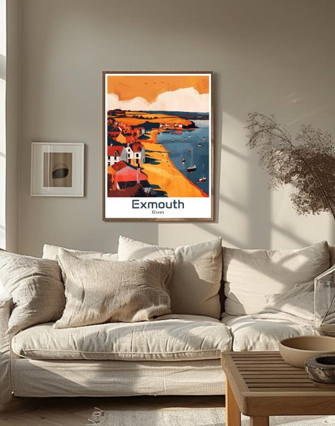 Exmouth Devon Seaside Harbor Town Glowing at Sunset Travel Poster - Image 3