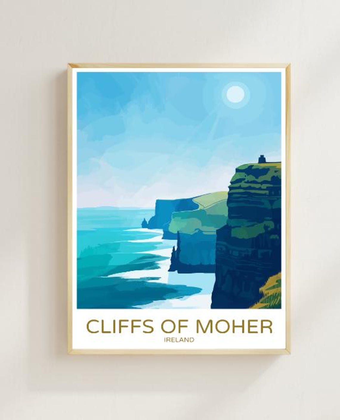 Cliffs Of Moher Ireland Towering Sea Cliffs Coastline Travel Poster