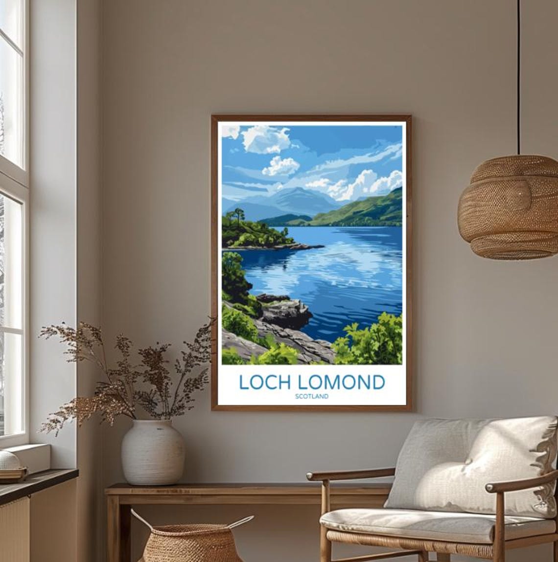 Loch Lomond Scotland Serene Lakeside Mountain Landscape Poster - Image 4