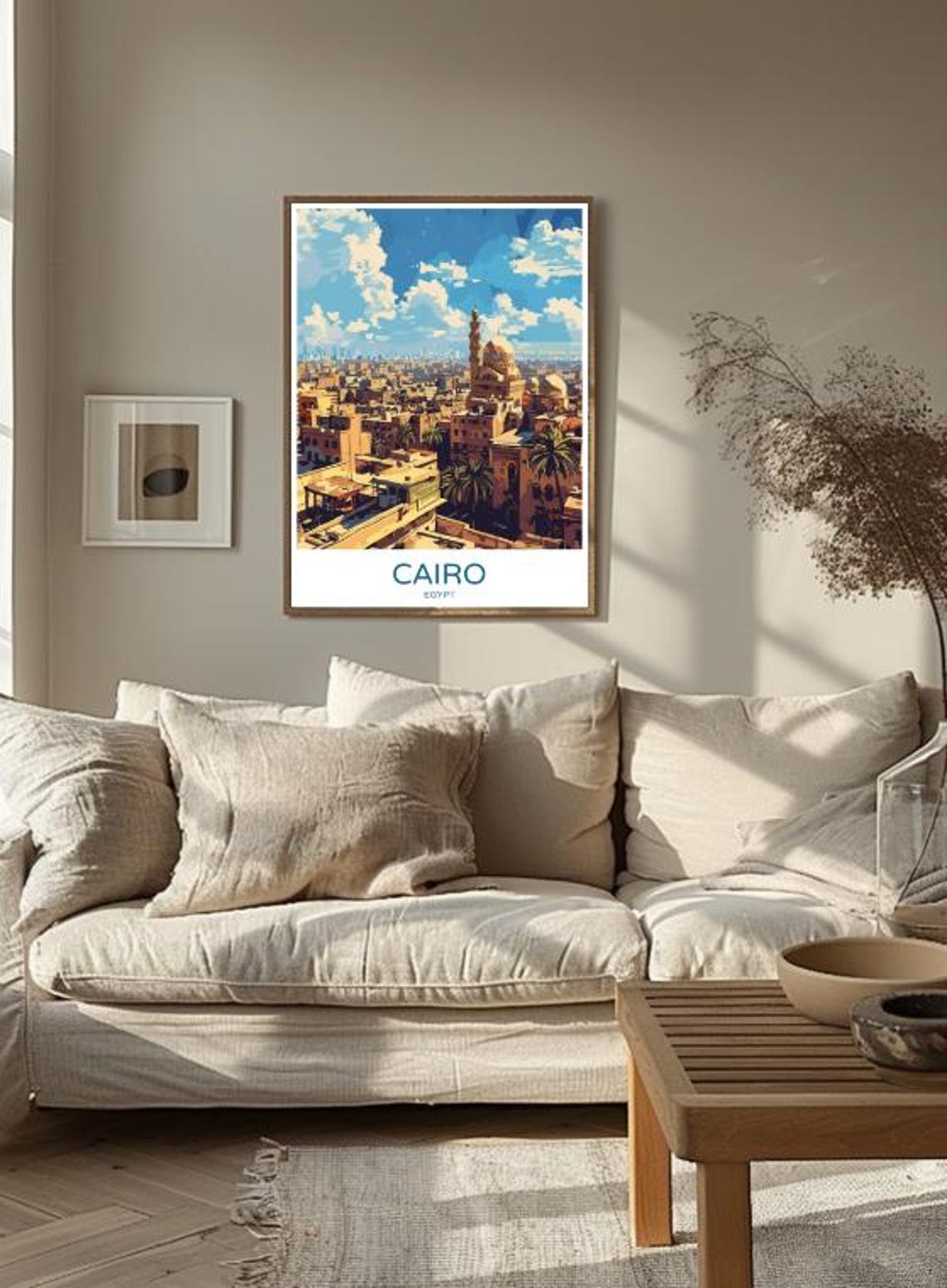 Cairo Egypt Old City Rooftops With Mosque Minaret Travel Poster - Image 3