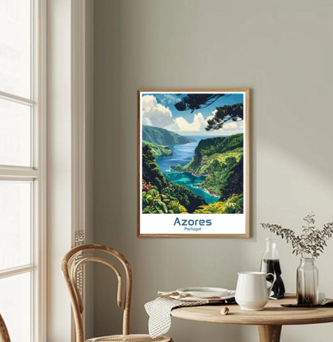Azores Travel Poster, Scenic Landscape Art Print - Image 2