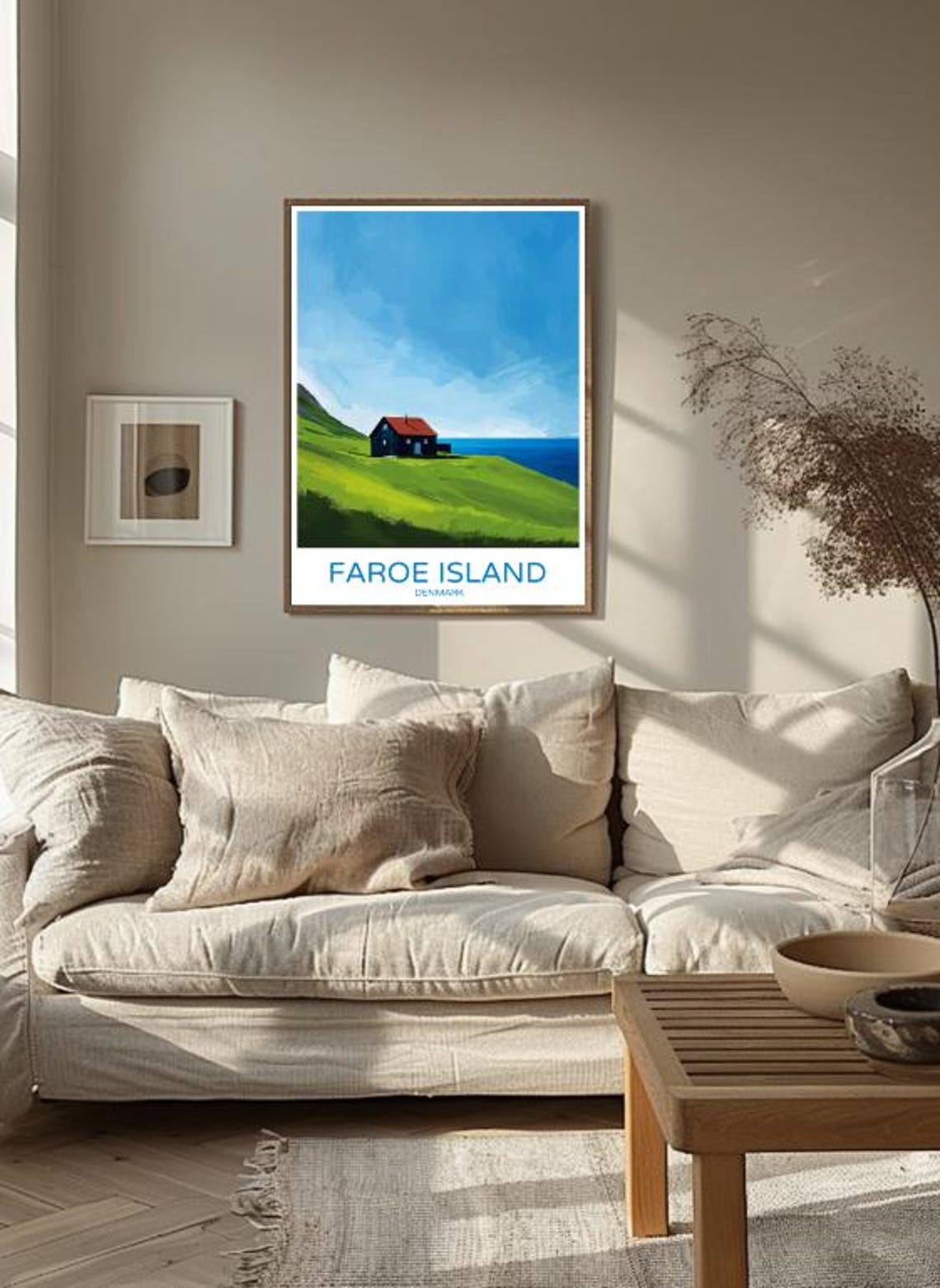 Faroe Island Denmark Lone Cliffside House Ocean View Art Poster - Image 3