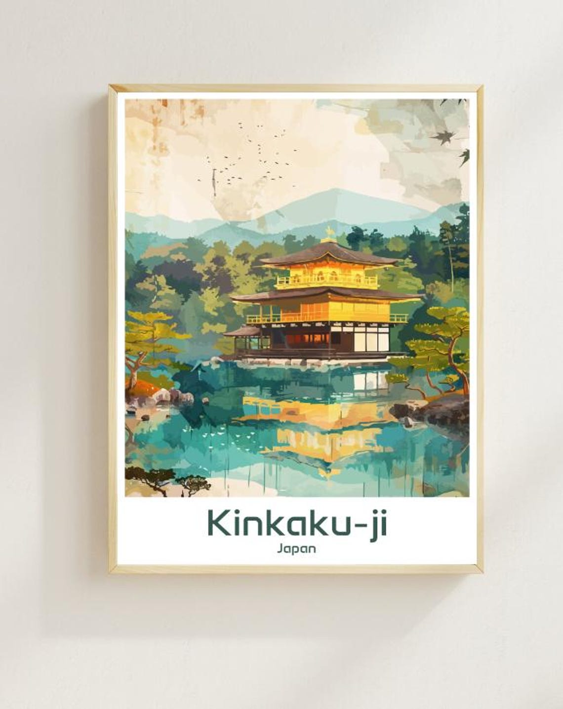 Kinkaku Ji Golden Pavilion Kyoto Reflected In A Tranquil Pond Poster