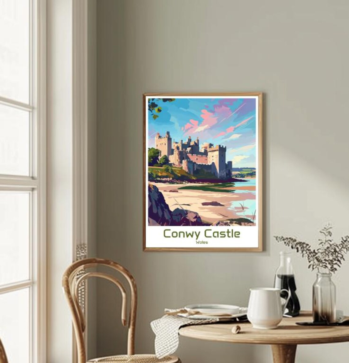 Conwy Castle Wales Medieval Fortress Waterfront Vintage Travel Poster - Image 2
