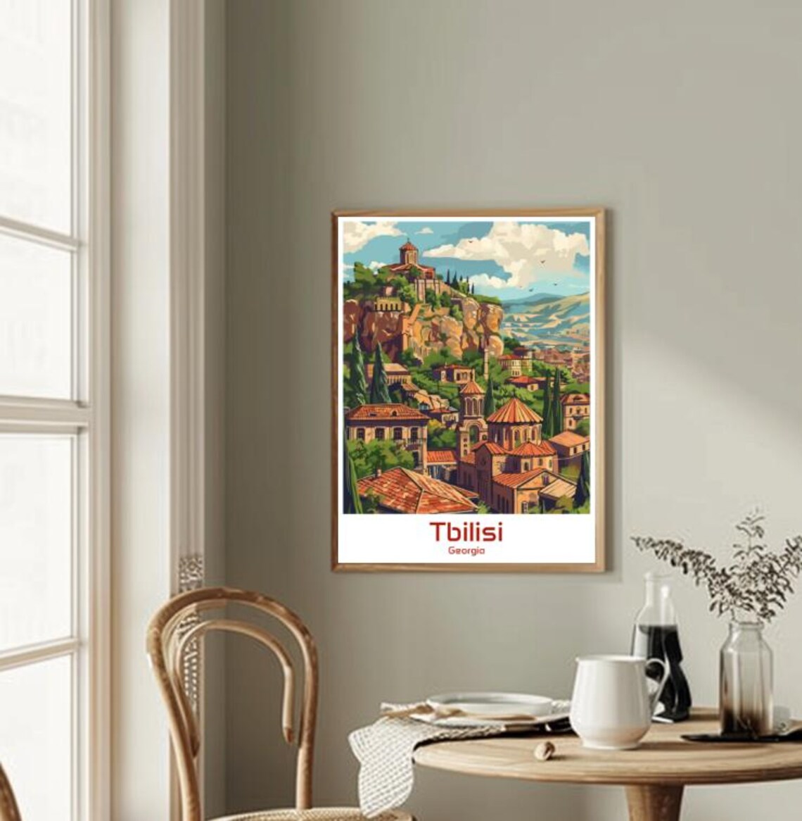 Tbilisi Georgia Old Town Churches and Fortress Hill View Poster - Image 2