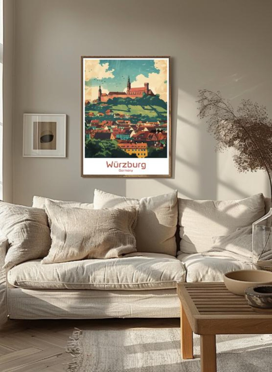 Wurzburg Germany Marienberg Fortress Hill Vintage Travel Poster - Image 3