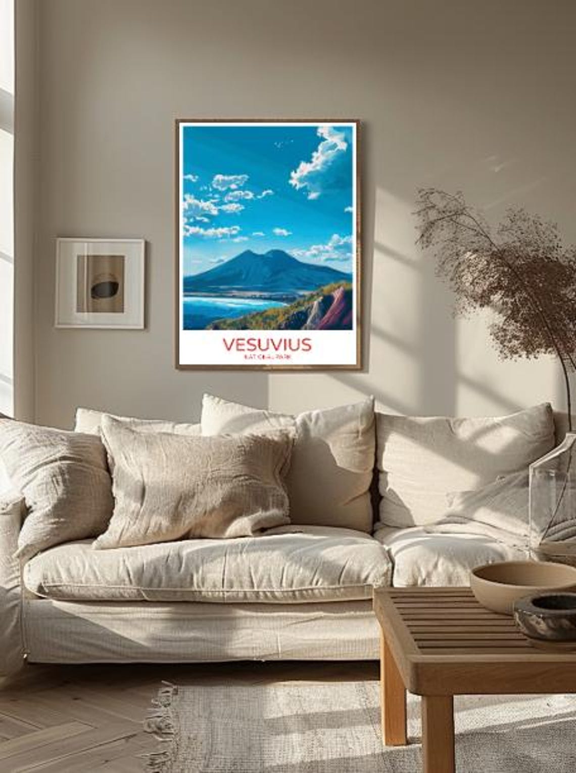Mount Vesuvius Volcano Overlooking Naples Bay Italy Travel Poster - Image 2
