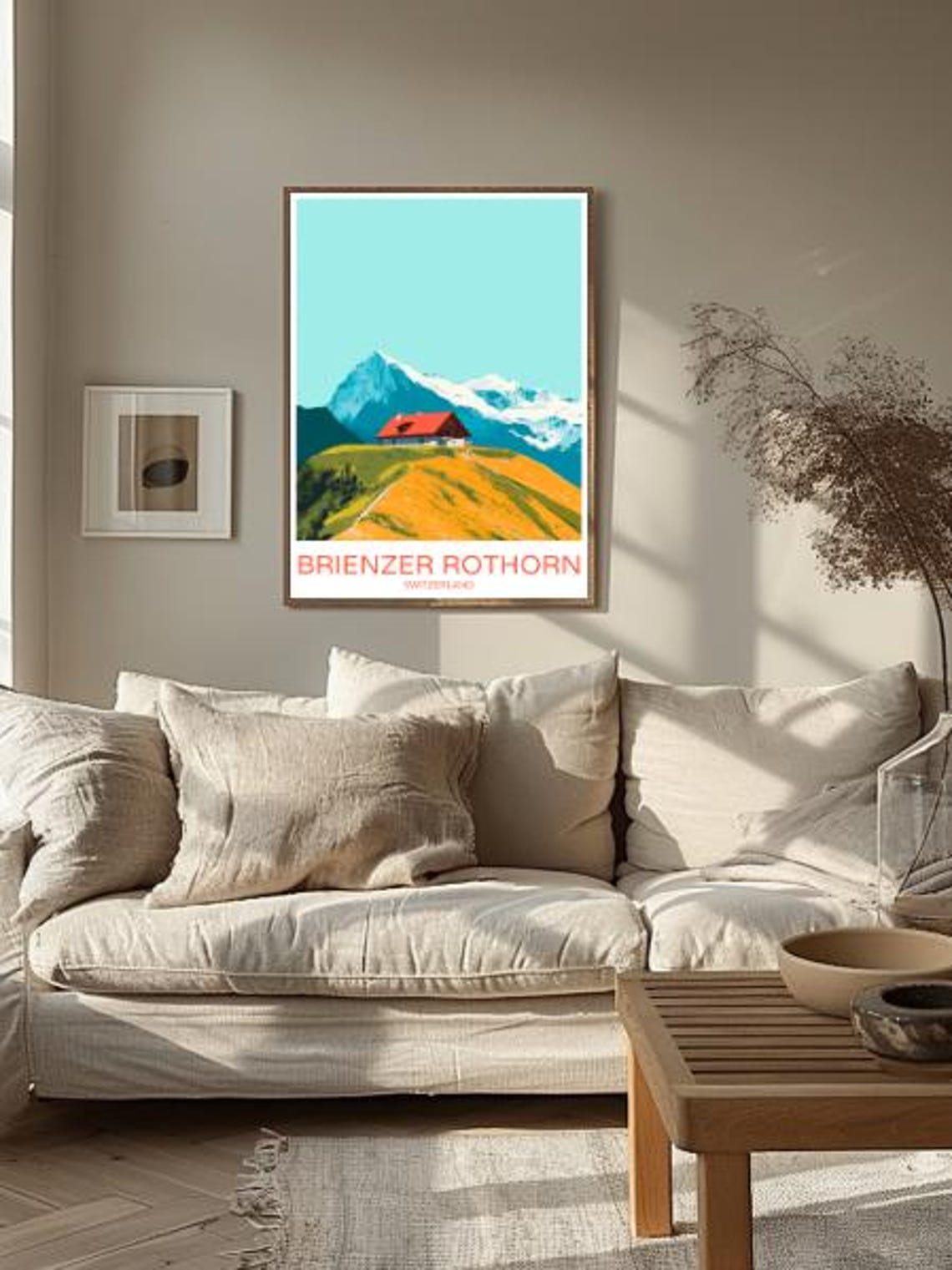 Brienzer Rothorn Switzerland Alpine Chalet Mountain Travel Poster - Image 2
