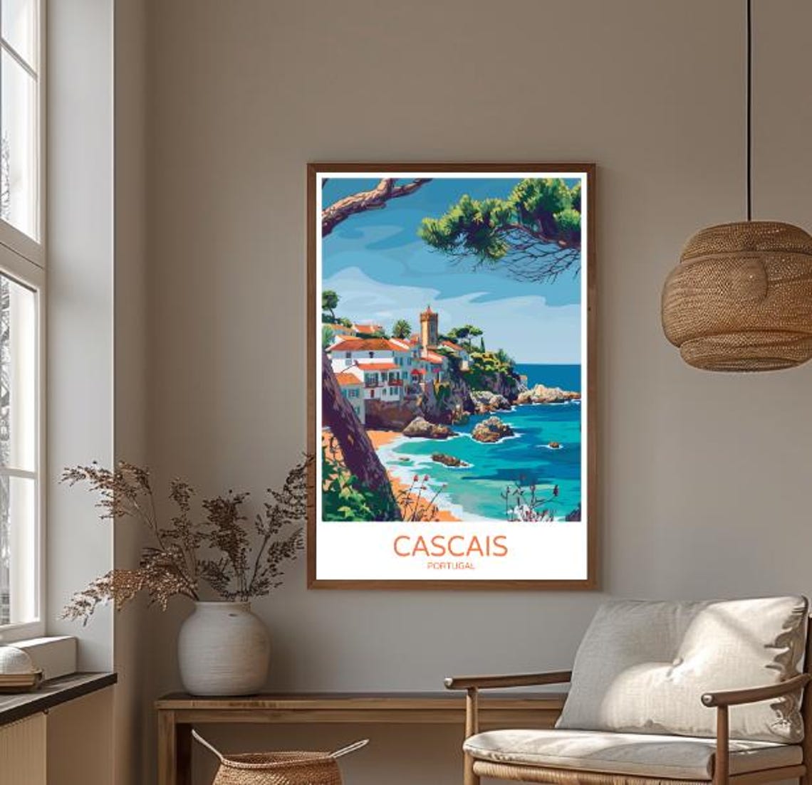 Cascais Portugal Travel Poster Scenic Wall Art Of Portuguese Coast Beach Town Print Coastal Decor European Landscape Gift Idea - Image 3