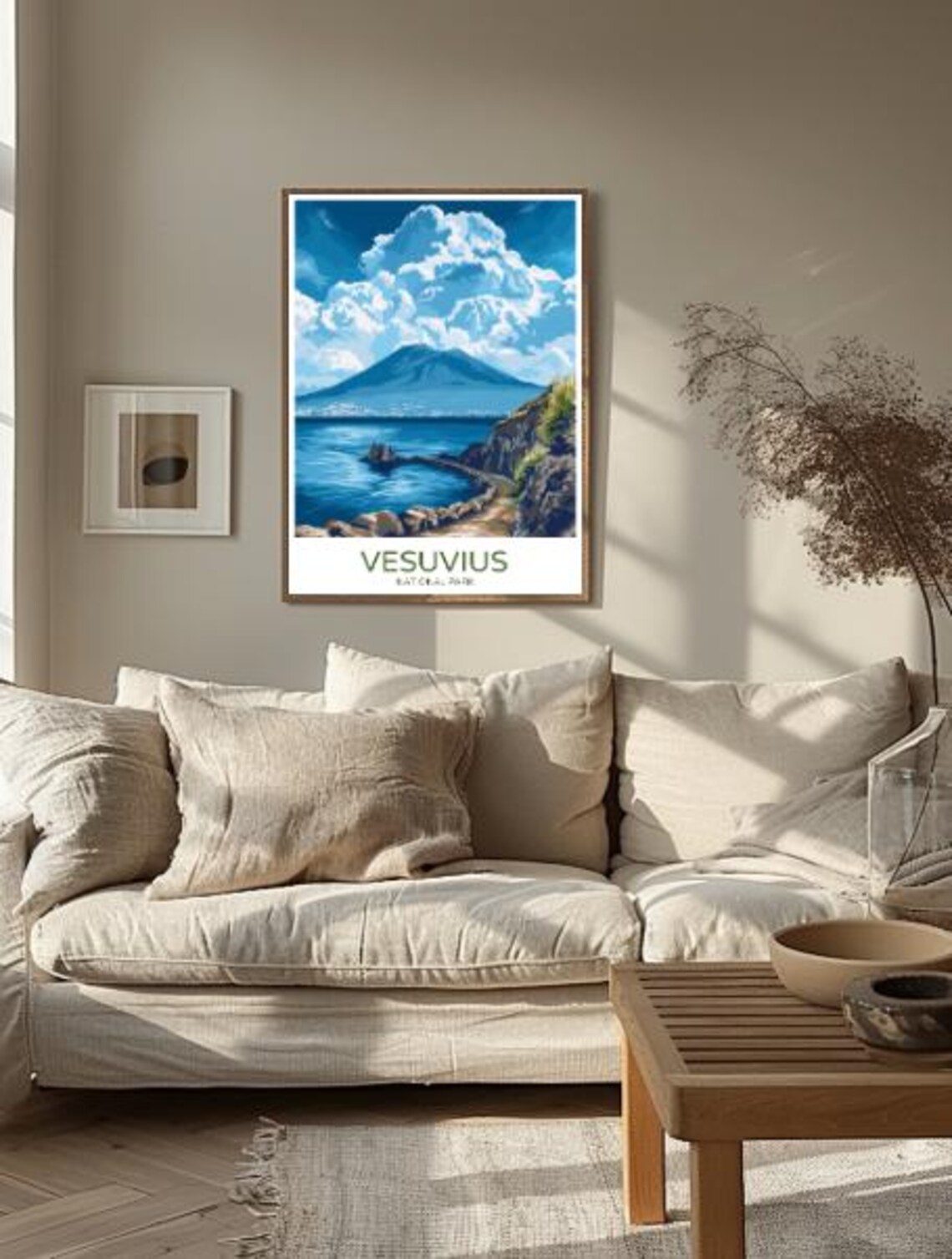 Vesuvius National Park Italy Volcano Poster Over Naples Bay Clouds - Image 2