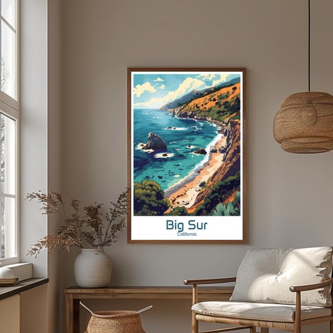 Dramatic Big Sur California Rugged Cliffs Ocean Cove View Poster - Image 4