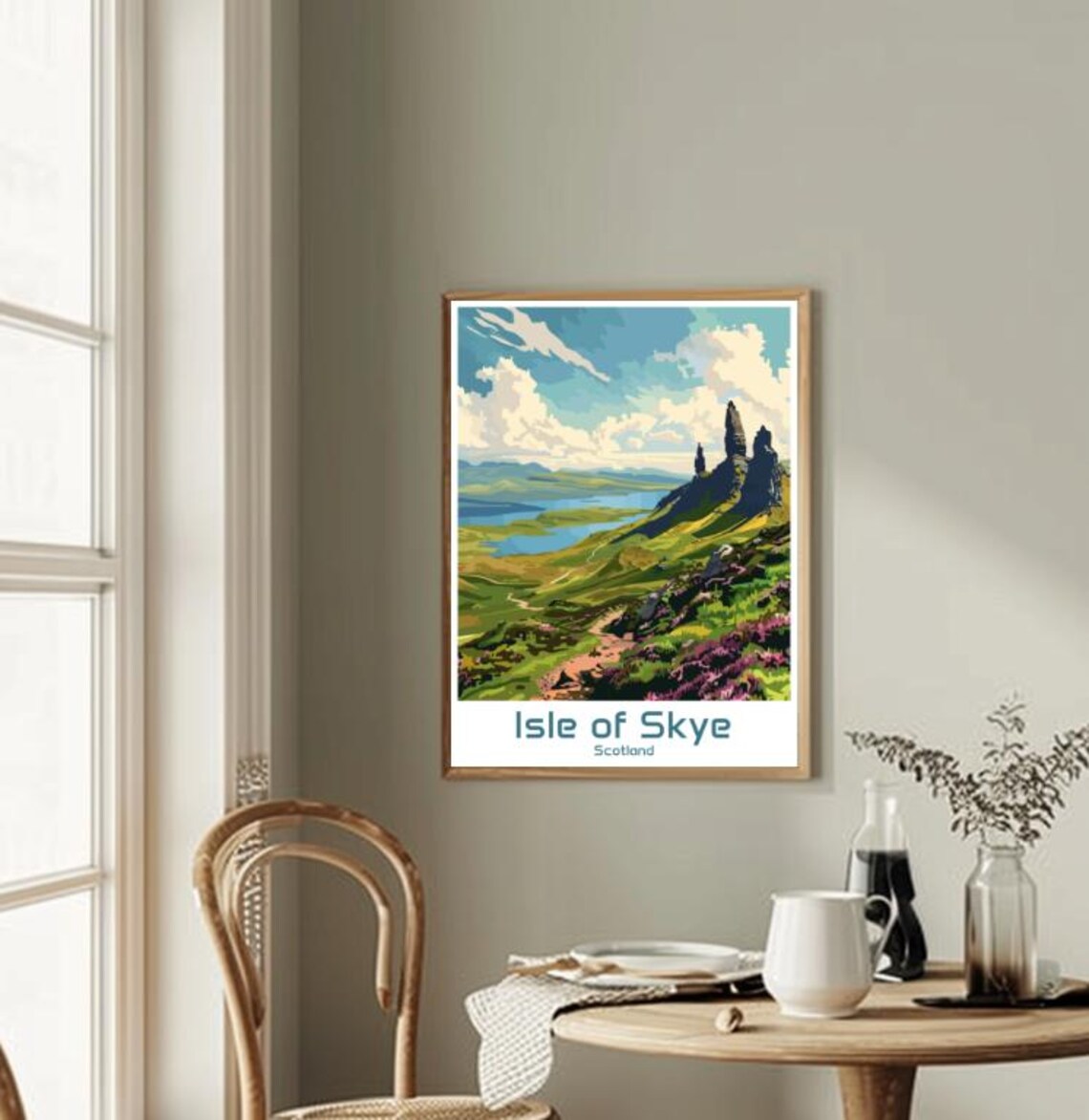 Isle of Skye Old Man of Storr Loch and Heather Scotland Travel Poster - Image 2