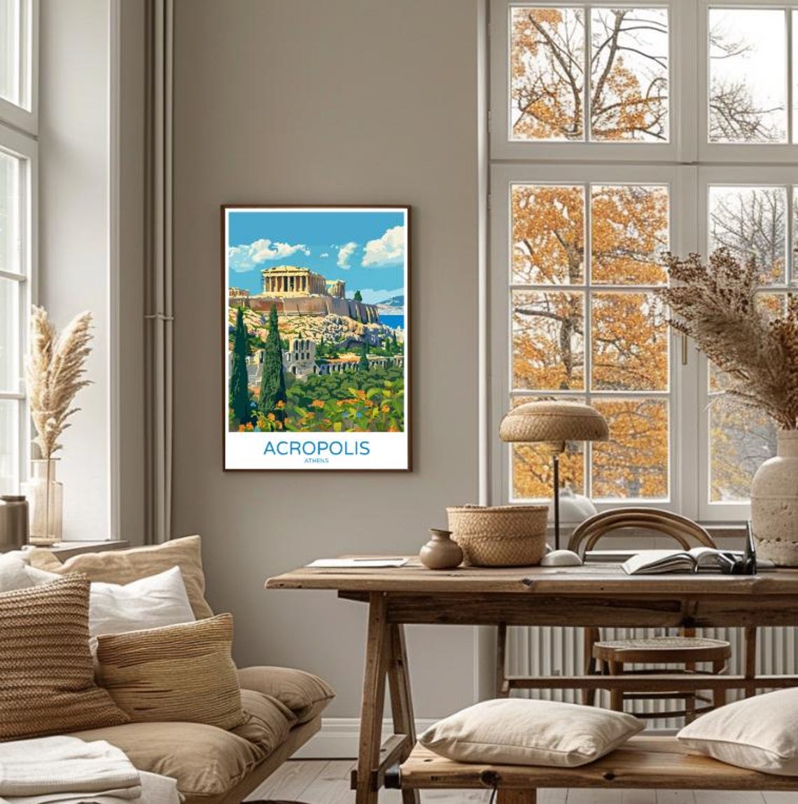 Acropolis Parthenon Athens Illustrated Ancient Landmark Travel Poster - Image 4