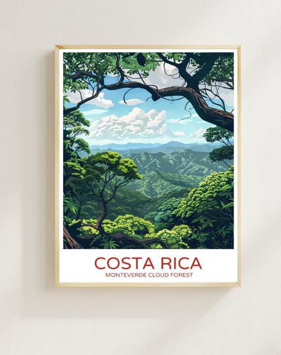 Monteverde Cloud Forest Costa Rica Lush Green Jungle Travel Poster