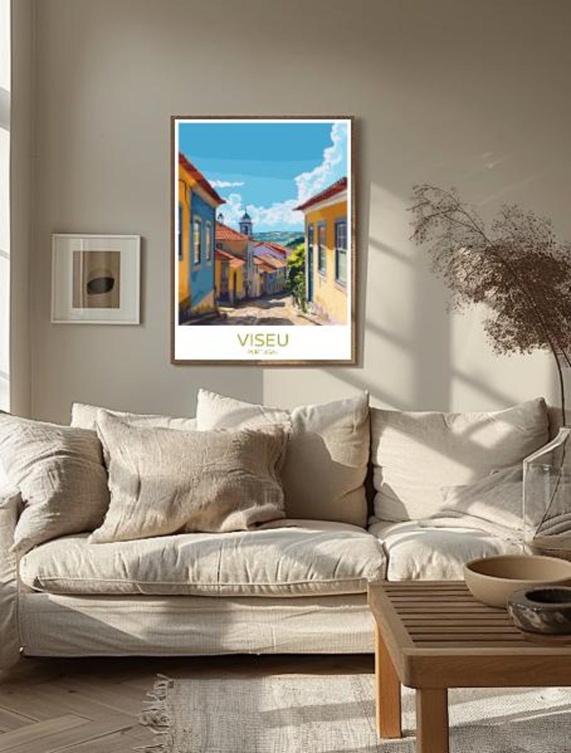 Viseu Portugal Travel Poster Cityscape Art Of Viseu Cathedral Old Town Portugal Travel Gift Modern Wall Decor Artwork - Image 2