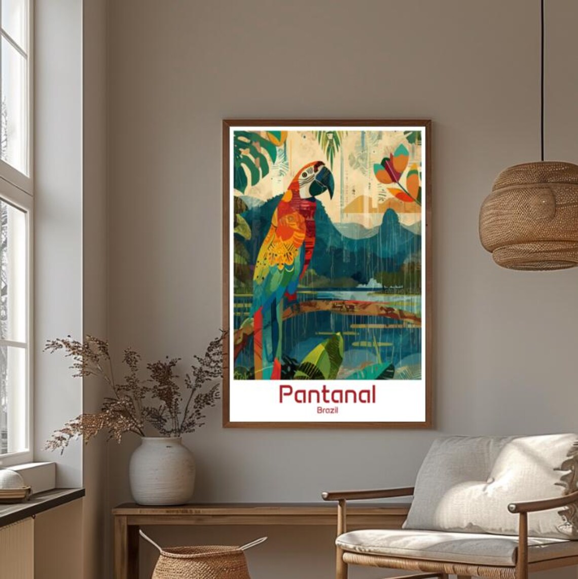 Pantanal Brazil Scarlet Macaw Jungle Wetlands Wildlife Poster - Image 4