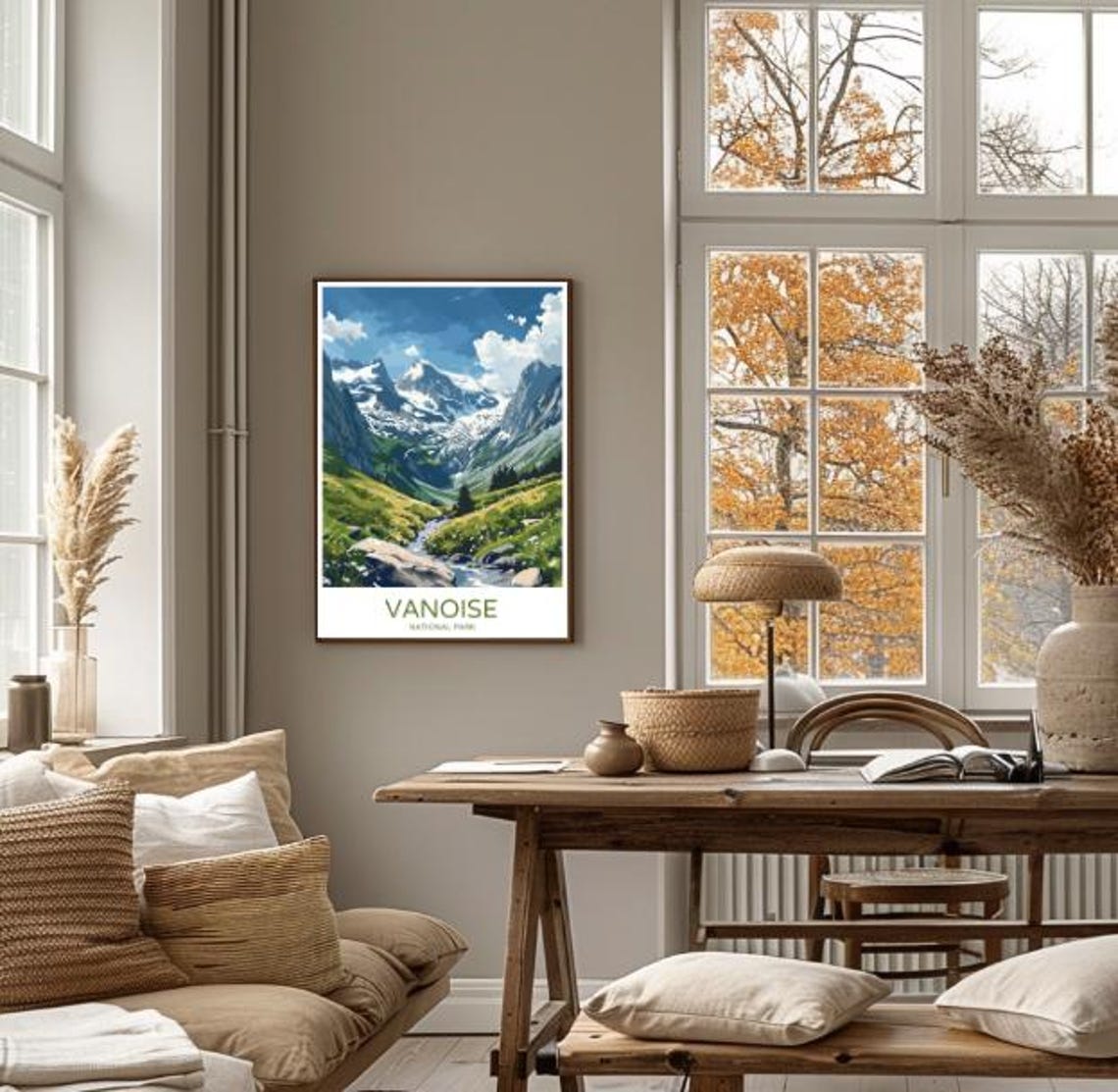 Vanoise National Park France Poster Glacier Peaks And Stream View - Image 4