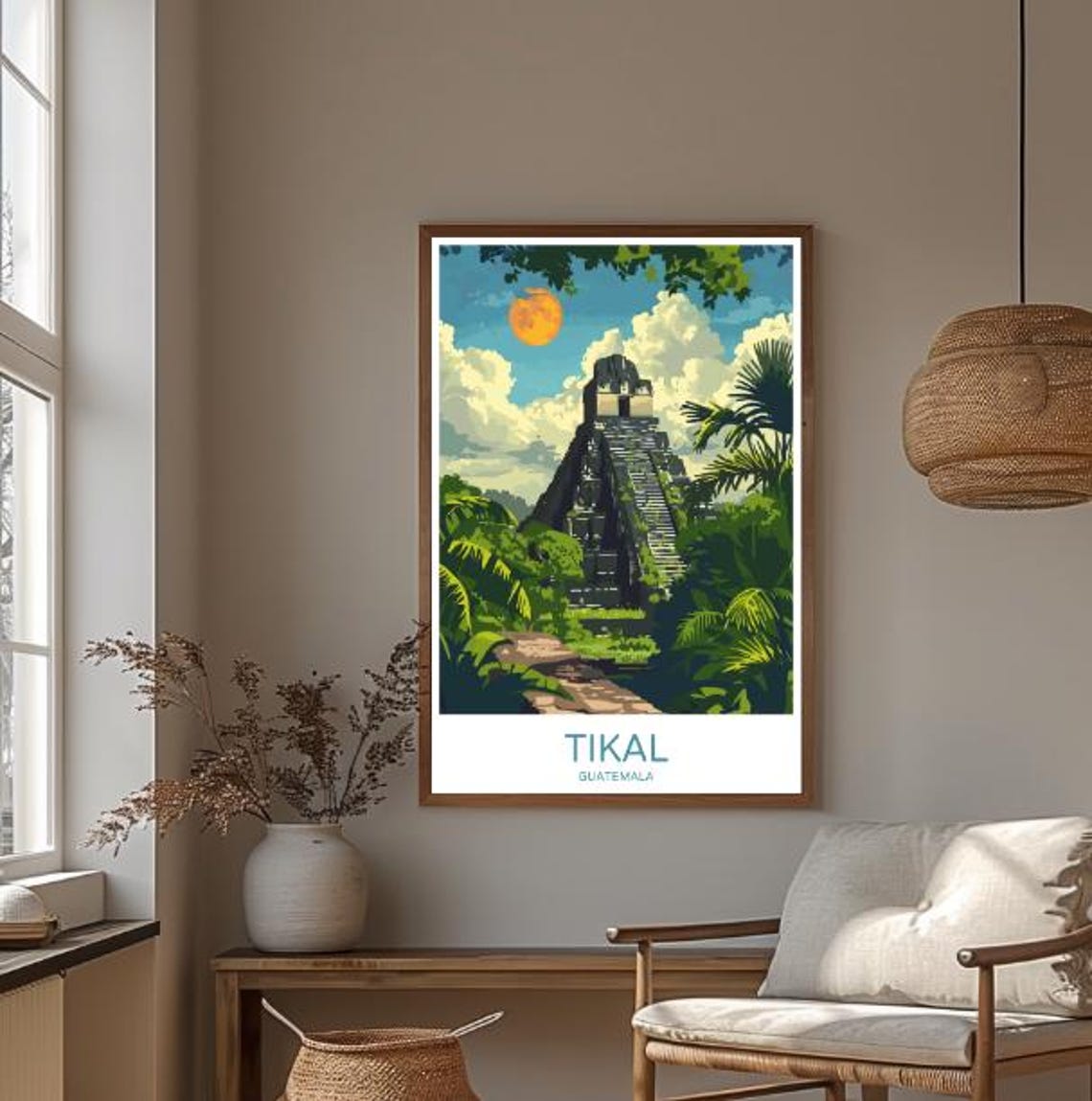 Tikal Guatemala Mayan Stone Pyramid in Lush Jungle Travel Poster - Image 3