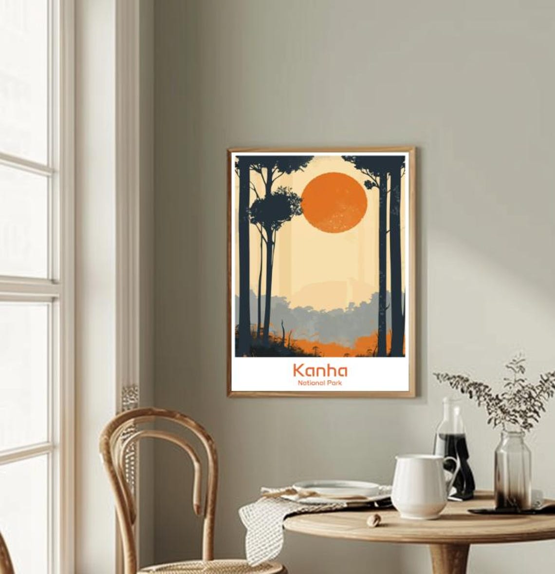 Kanha National Park Travel Postervintage Wildlife Wall Art India Tiger Safari Print Scenic Nature Decor Indian Travel Gift For Home - Image 2