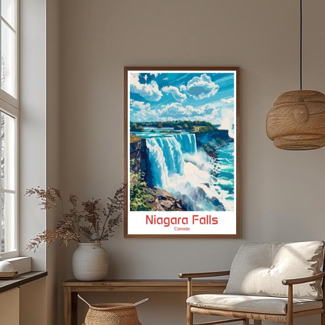 Powerful Niagara Falls Canada Misty Waterfall Cliff Edge Poster - Image 4