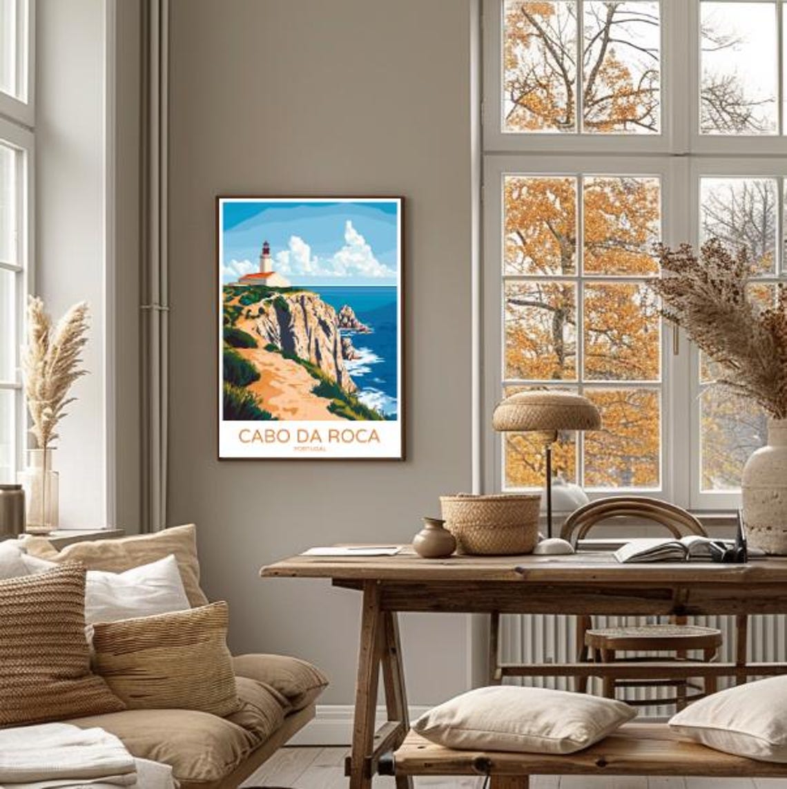 Cabo da Roca Portugal Lighthouse Over Dramatic Ocean Cliffs Poster - Image 4