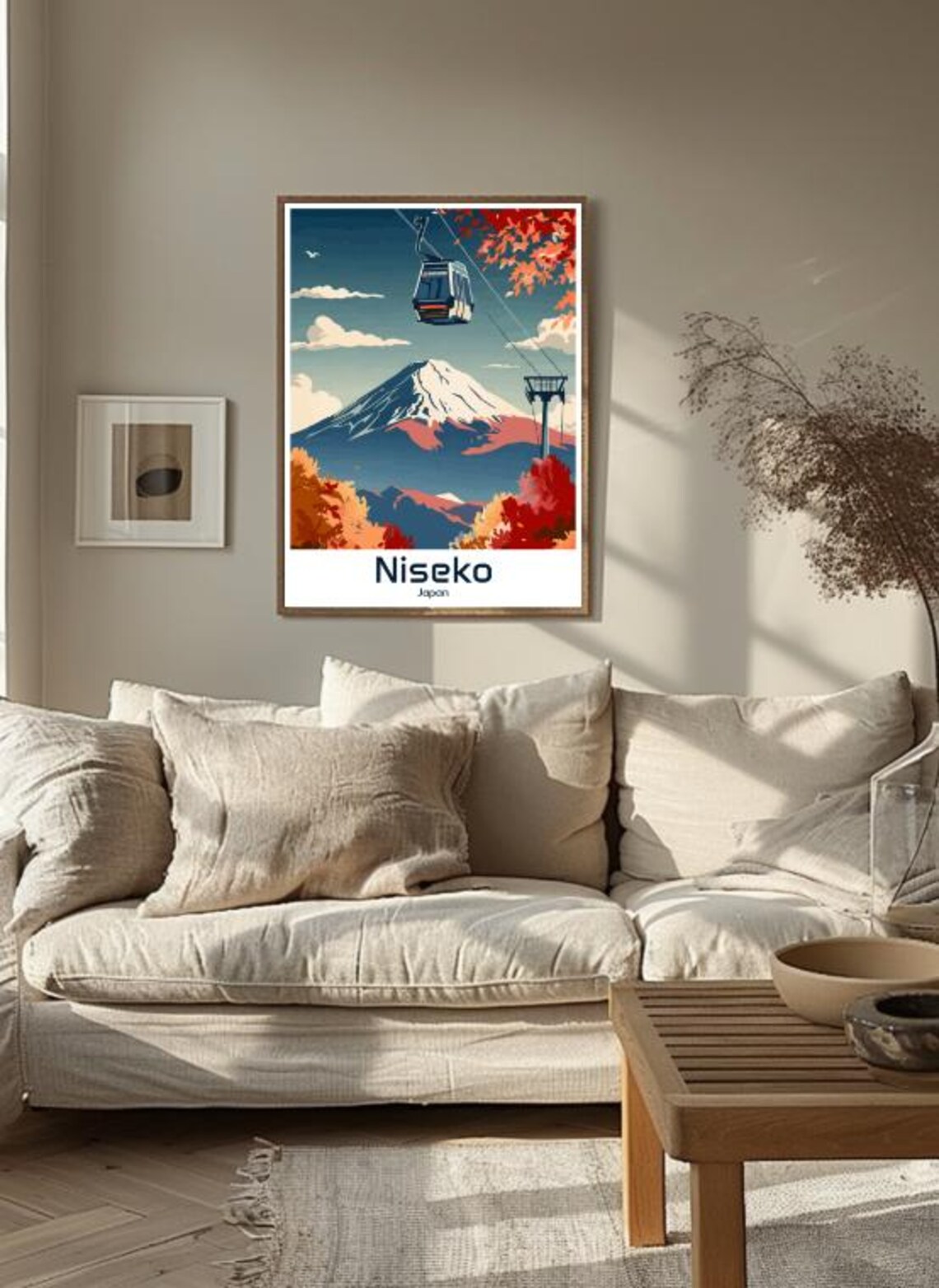 Niseko Japan Gondola Over Autumn Hills Vintage Travel Poster - Image 3