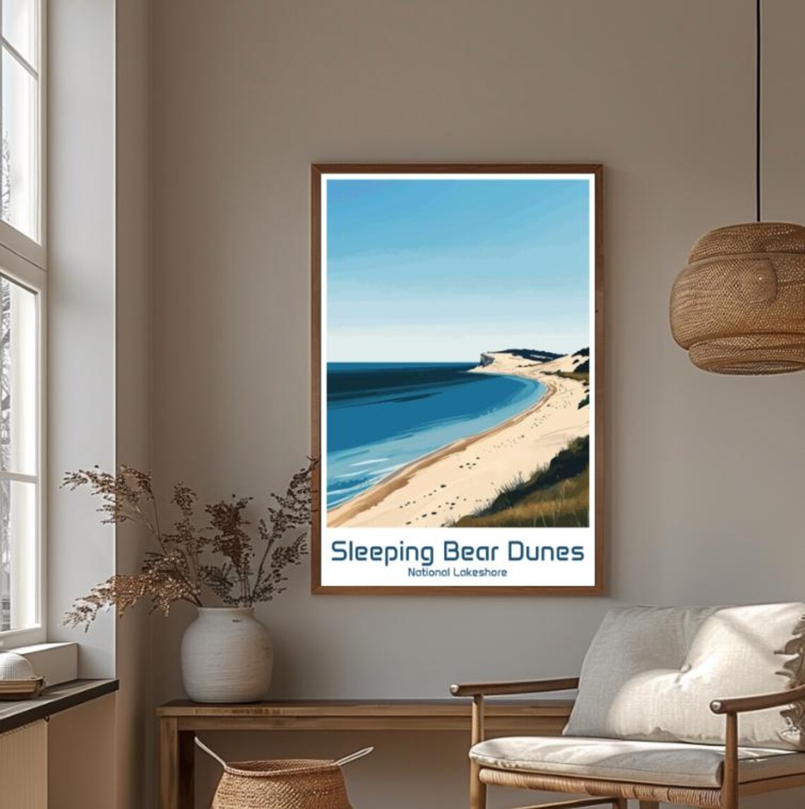 Sleeping Bear Dunes Michigan Lake Michigan Shore Travel Poster - Image 4