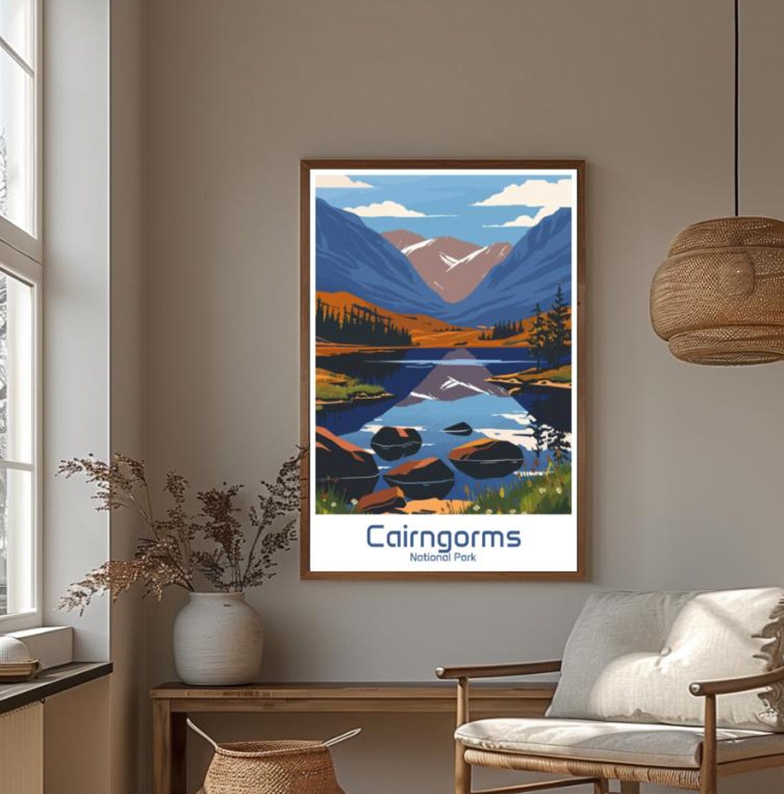 Cairngorms National Park Scotland Mountain Lake Reflection Poster - Image 4