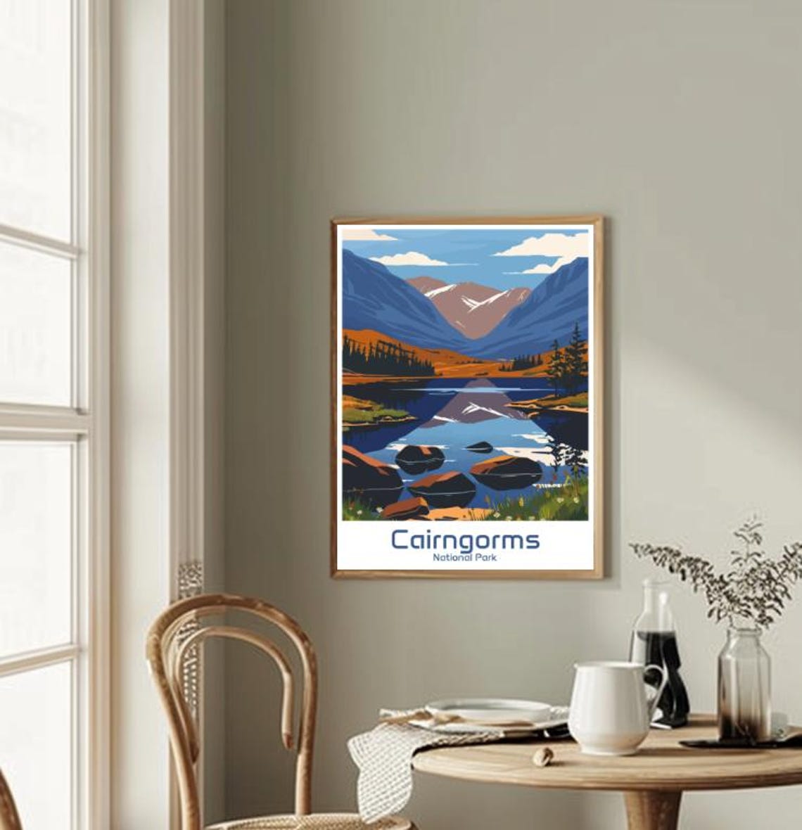 Cairngorms National Park Scotland Mountain Lake Reflection Poster - Image 2